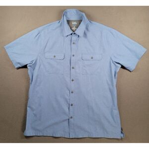 Croft Barrow Shirt Mens Blue XL Quick Dry Button Down Double Pockets Fishing